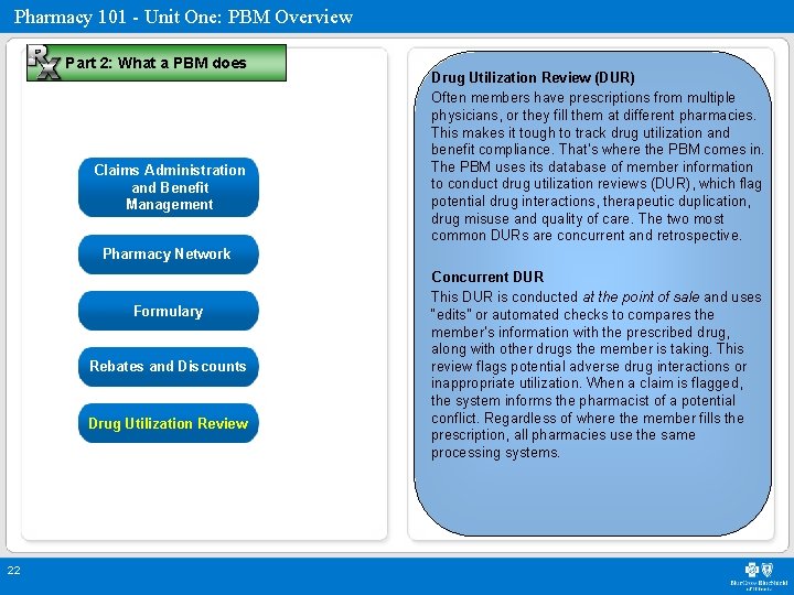 Pharmacy 101 - Unit One: PBM Overview Part 2: What a PBM does Claims