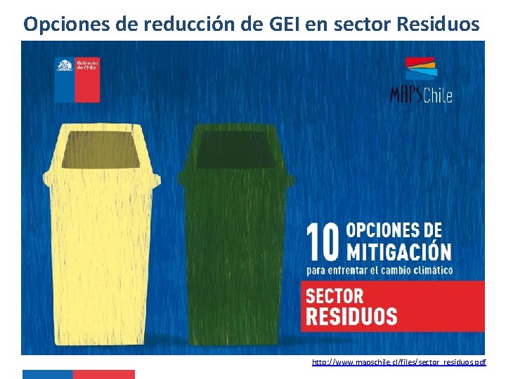 Opciones de reducción de GEI en sector Residuos http: //www. mapschile. cl/files/sector_residuos. pdf 