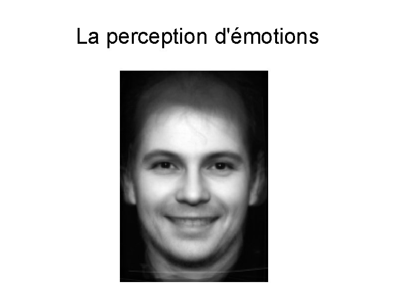 La perception d'émotions 