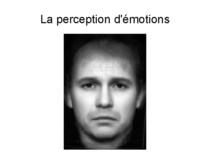 La perception d'émotions 