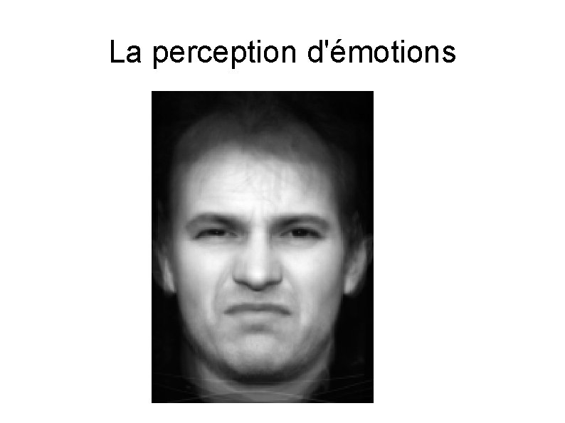 La perception d'émotions 