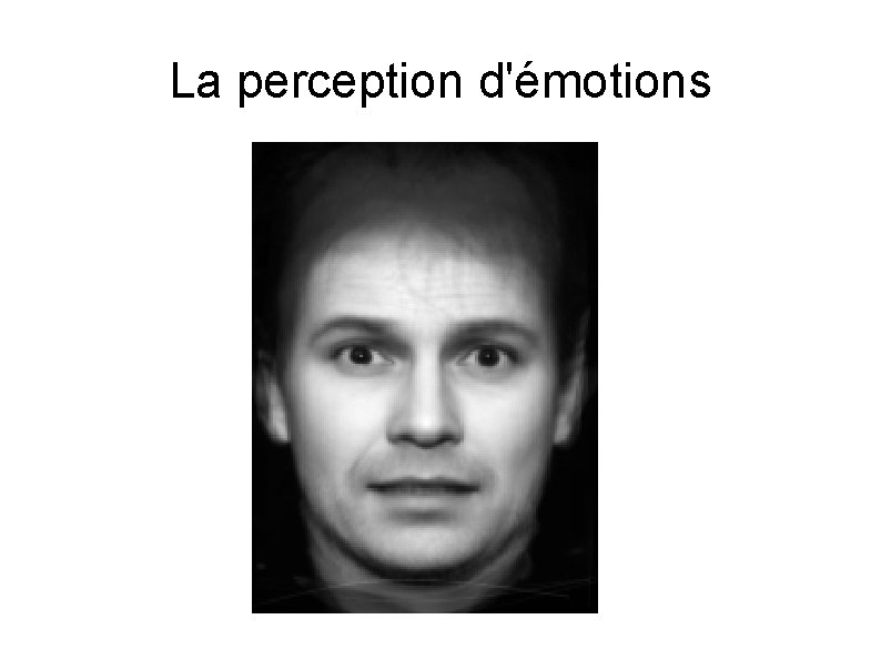 La perception d'émotions 