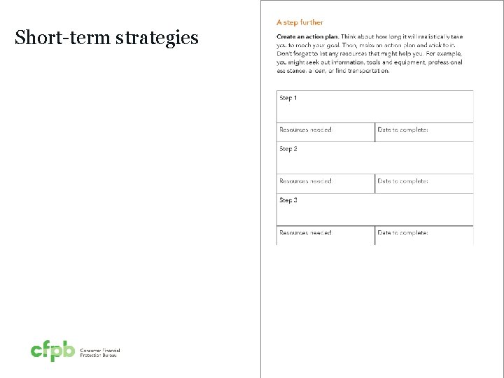 Short-term strategies 
