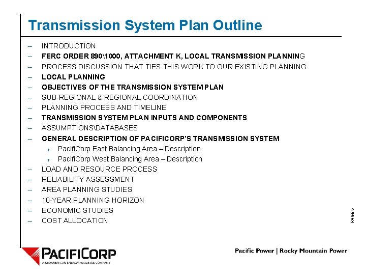 – – – – INTRODUCTION FERC ORDER 8901000, ATTACHMENT K, LOCAL TRANSMISSION PLANNING PROCESS
