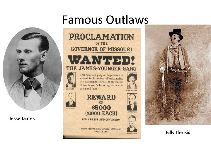Famous Outlaws Jesse James Billy the Kid 
