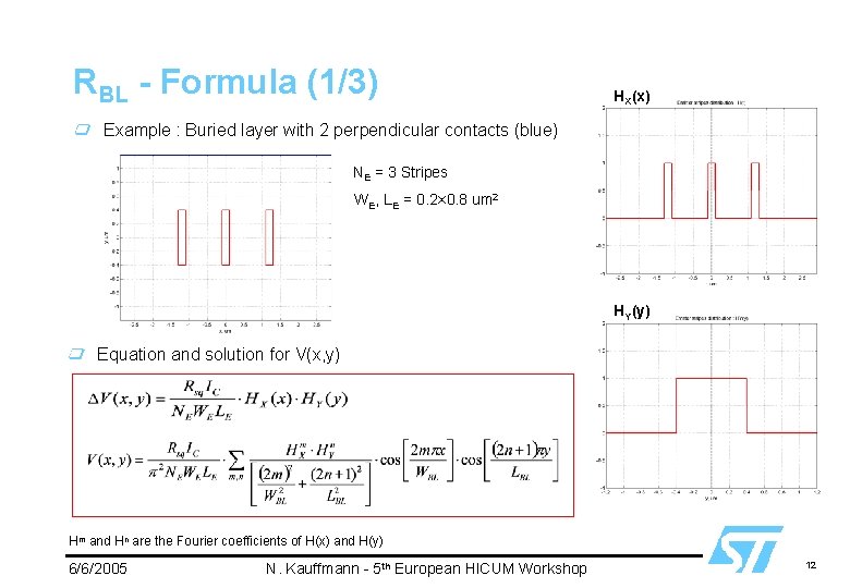 RBL - Formula (1/3) HX(x) Example : Buried layer with 2 perpendicular contacts (blue)