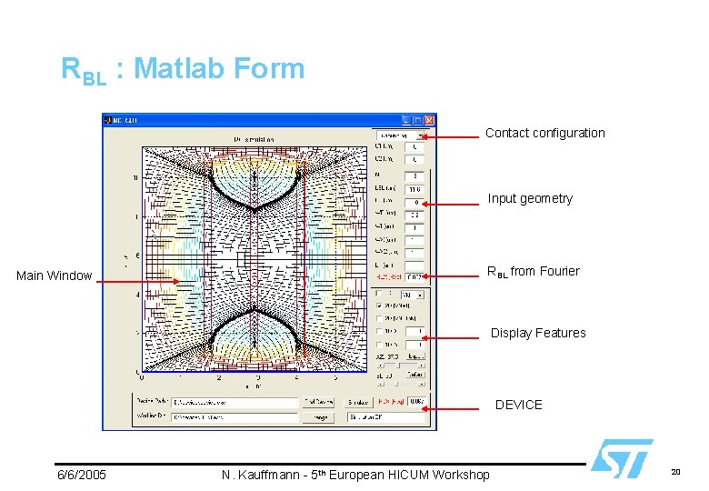 RBL : Matlab Form Contact configuration Input geometry Main Window RBL from Fourier Display