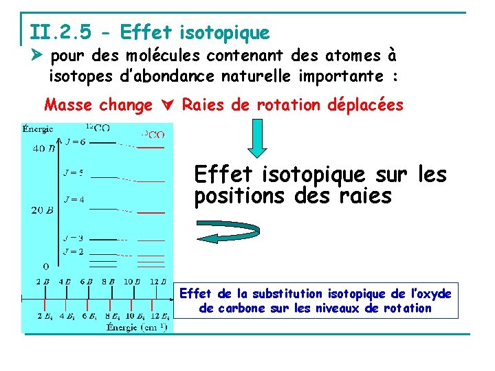 II. 2. 5 - Effet isotopique pour des molécules contenant des atomes à isotopes
