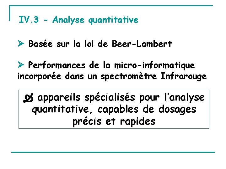 IV. 3 - Analyse quantitative Basée sur la loi de Beer-Lambert Performances de la