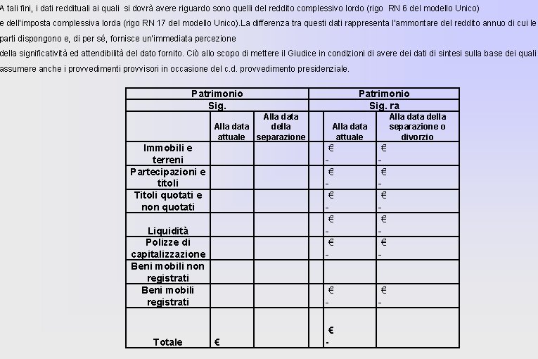 A tali fini, i dati reddituali ai quali si dovrà avere riguardo sono quelli