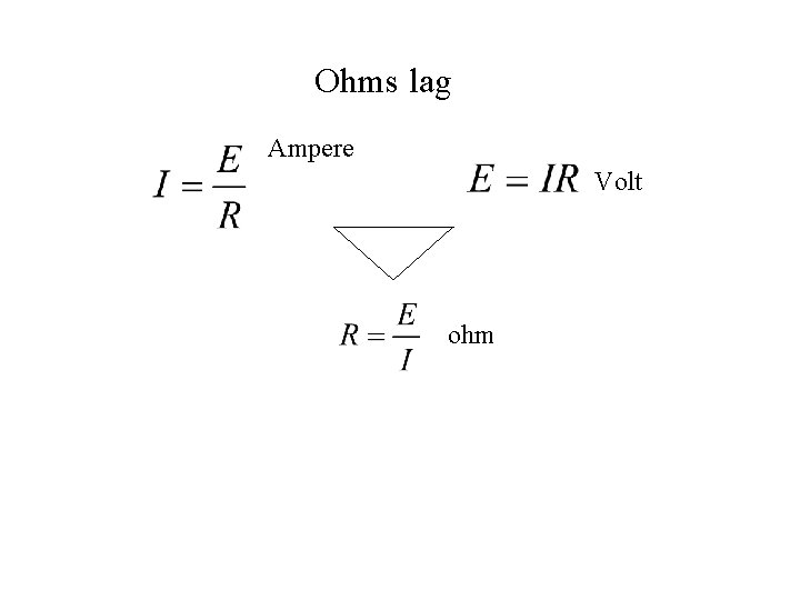 Ohms lag Ampere Volt ohm 