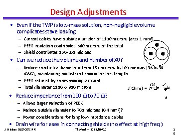Design Adjustments • Even if the TWP is low-mass solution, non-negligible volume complicates stave