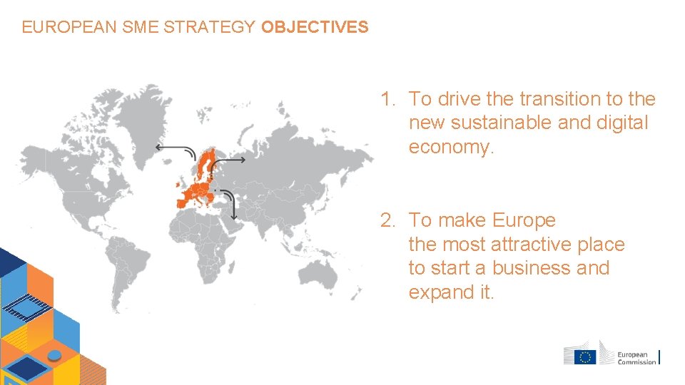EUROPEAN SME STRATEGY OBJECTIVES 1. To drive the transition to the new sustainable and