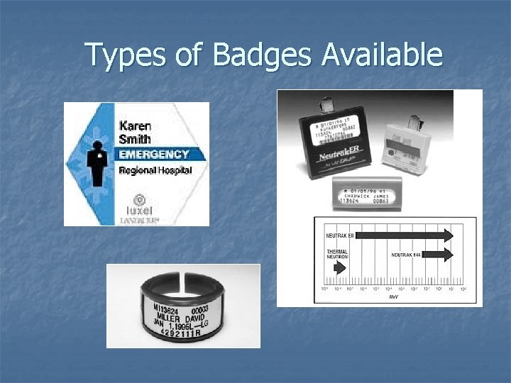 Types of Badges Available 