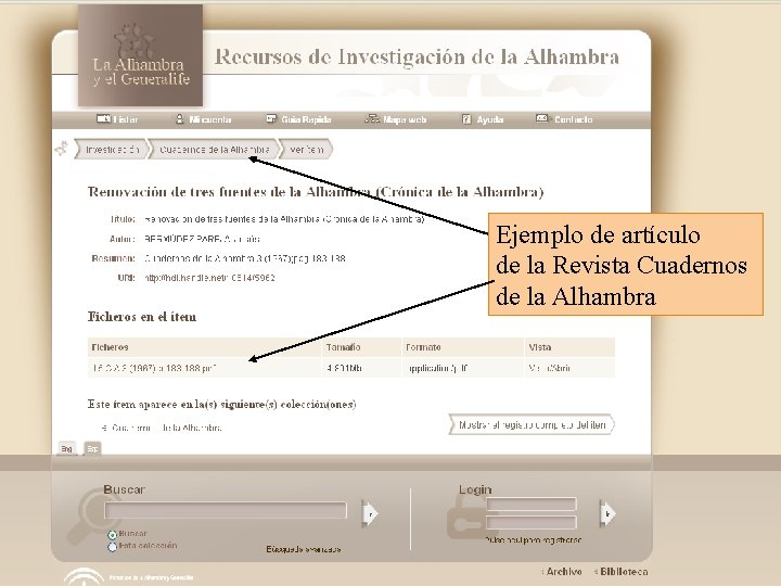 Ejemplo de artículo de la Revista Cuadernos de la Alhambra 