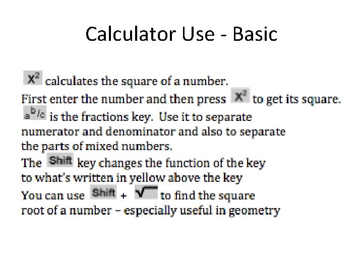 Calculator Use - Basic 