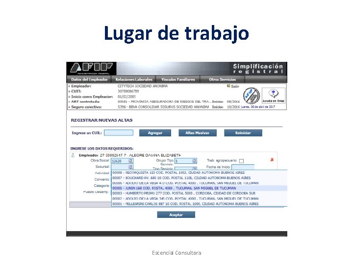 Lugar de trabajo Escencial Consultora 