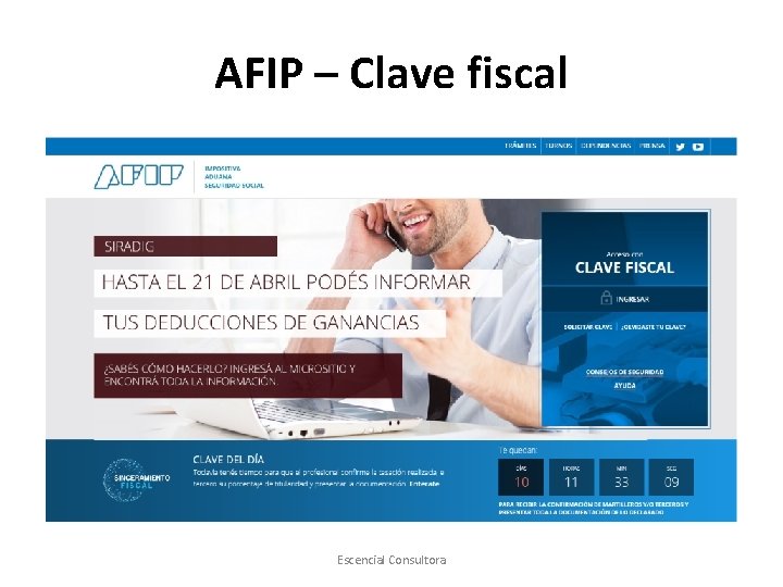 AFIP – Clave fiscal Escencial Consultora 