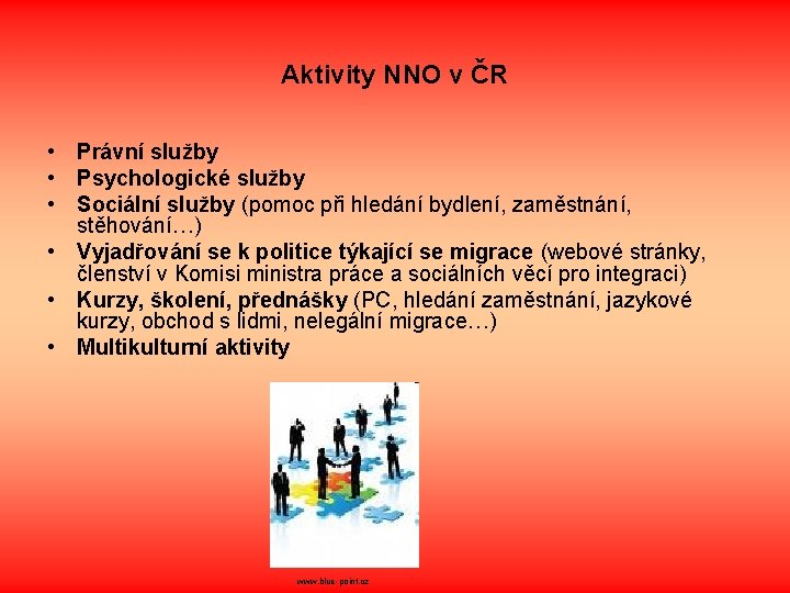 Aktivity NNO v ČR • Právní služby • Psychologické služby • Sociální služby (pomoc