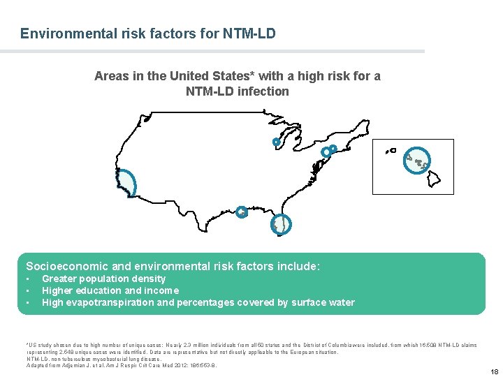 Environmental risk factors for NTM-LD Areas in the United States* with a high risk