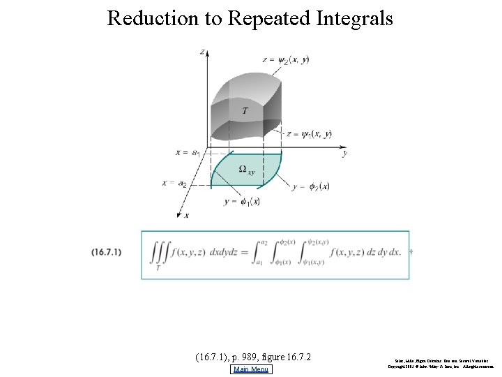 Reduction to Repeated Integrals (16. 7. 1), p. 989, figure 16. 7. 2 Main