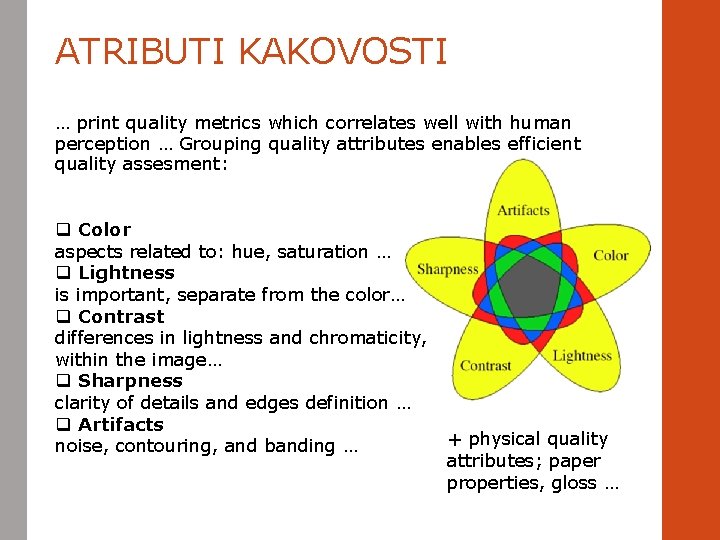 ATRIBUTI KAKOVOSTI … print quality metrics which correlates well with human perception … Grouping
