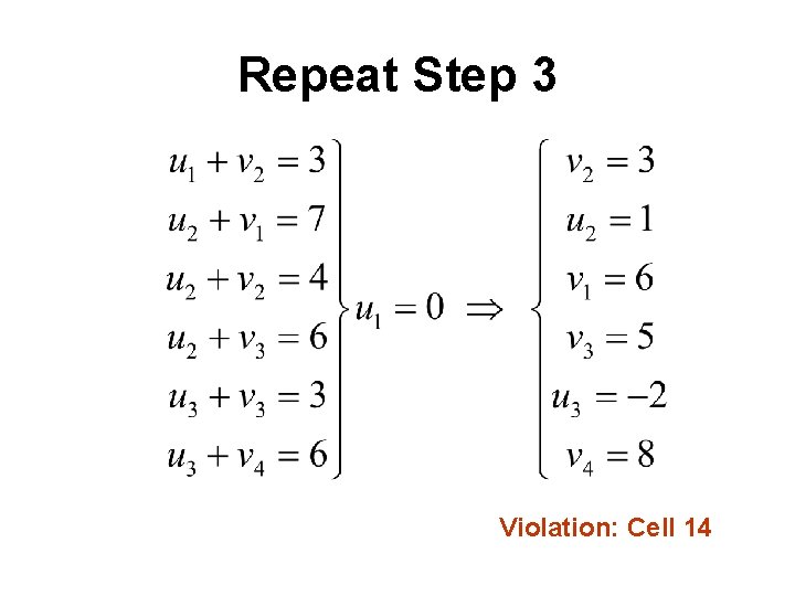 Repeat Step 3 Violation: Cell 14 