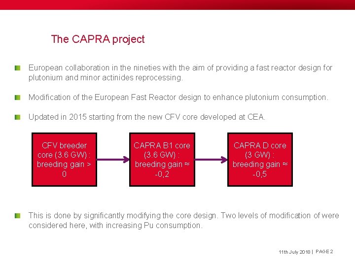 The CAPRA project European collaboration in the nineties with the aim of providing a