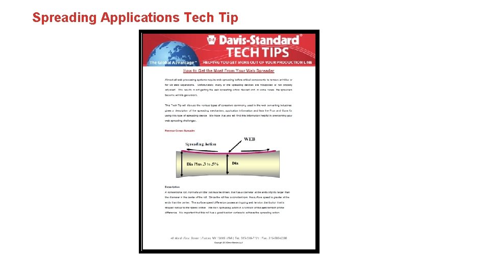 Spreading Applications Tech Tip 