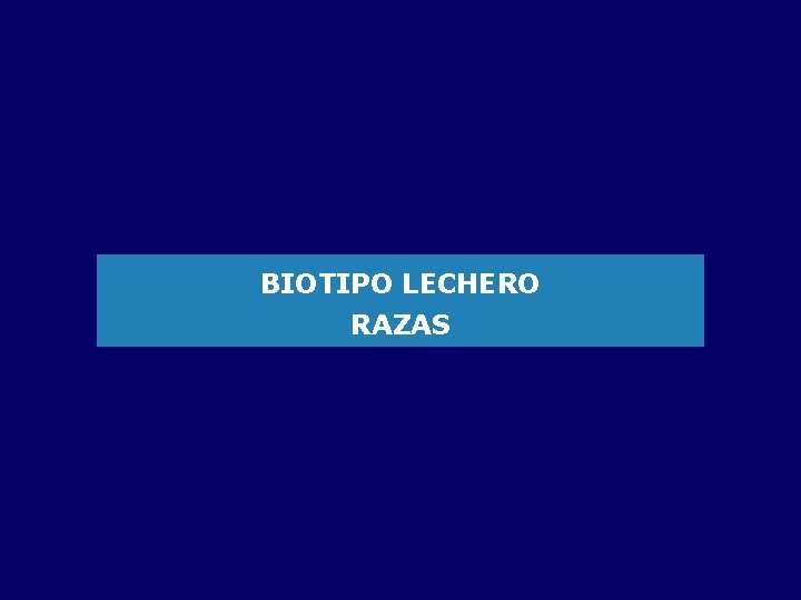 BIOTIPO LECHERO RAZAS 