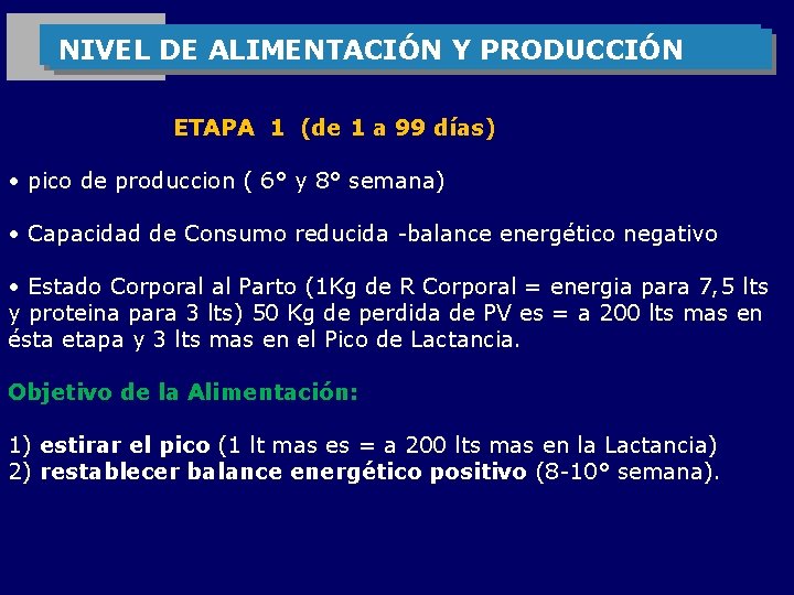 PRECURSORES DE LOS COMPONENTES NIVEL DE ALIMENTACIÓN Y PRODUCCIÓN ETAPA 1 (de 1 a