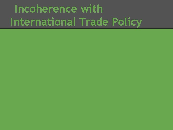 Incoherence with International Trade Policy 