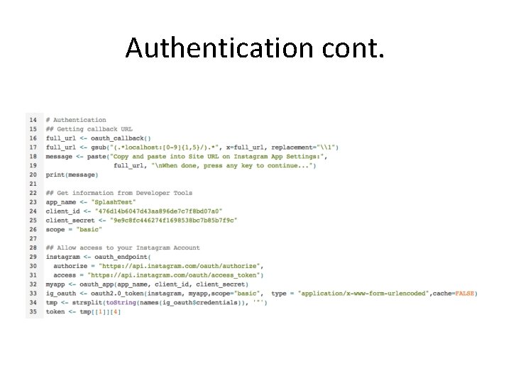 Authentication cont. 