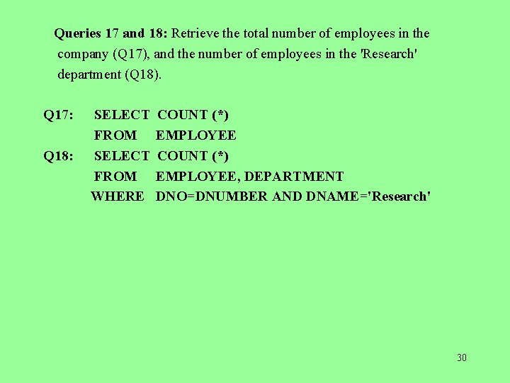  Queries 17 and 18: Retrieve the total number of employees in the company