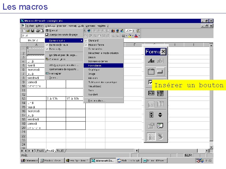 Les macros Insérer un bouton 