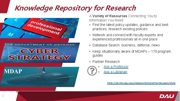 Knowledge Repository for Research A Variety of Resources Connecting You to Information You Need
