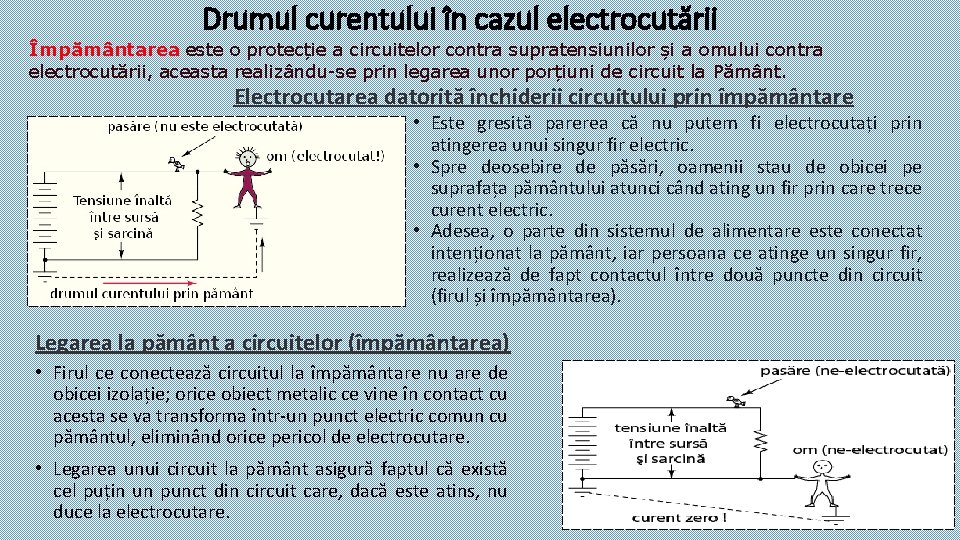 Drumul curentului în cazul electrocutării Împământarea este o protecție a circuitelor contra supratensiunilor și
