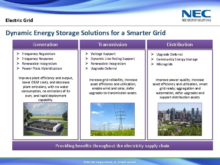 Electric Grid Dynamic Energy Storage Solutions for a Smarter Grid Generation Ø Ø Frequency