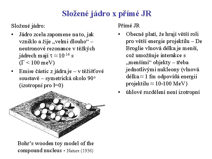 Složené jádro x přímé JR Složené jádro: • Jádro zcela zapomene na to, jak Složené jádro x přímé JR Složené jádro: • Jádro zcela zapomene na to, jak