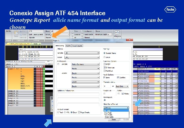 Conexio Assign ATF 454 Interface Genotype Report allele name format and output format can