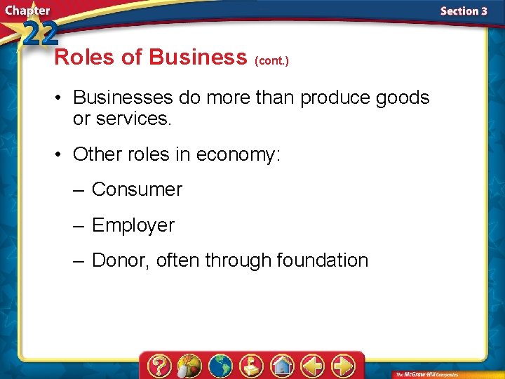 Roles of Business (cont. ) • Businesses do more than produce goods or services.