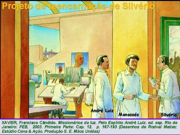 Projeto de reencarnação de Silvério André Luiz Manassés Silvério XAVIER, Francisco Cândido. Missionários da