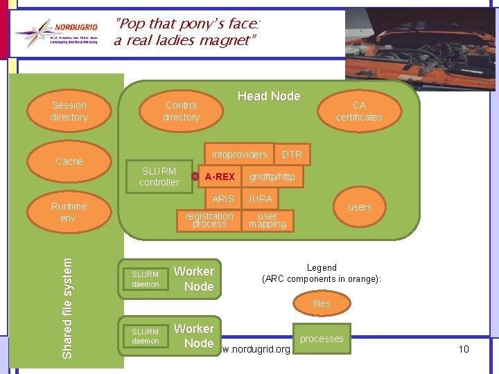 ”Pop that pony’s face: a real ladies magnet” Session directory Cache infoproviders SLURM controller