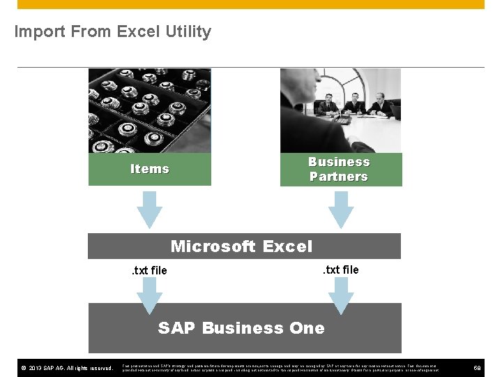 Import From Excel Utility Items Business Partners Microsoft Excel. txt file SAP Business One