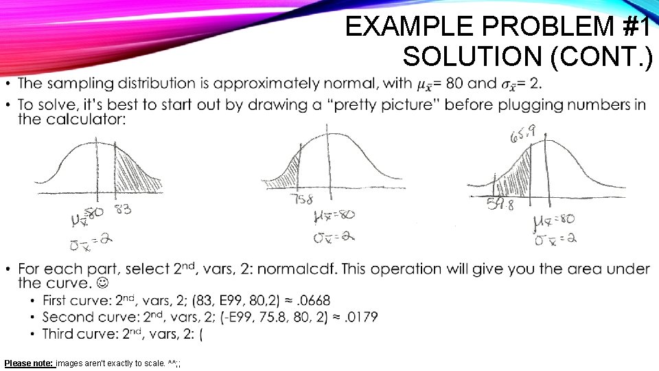 EXAMPLE PROBLEM #1 SOLUTION (CONT. ) • Please note: images aren’t exactly to scale.