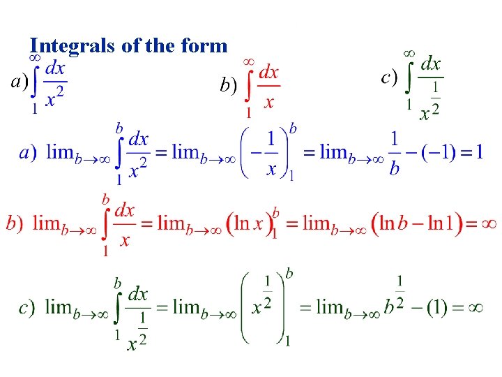 Integrals of the form 