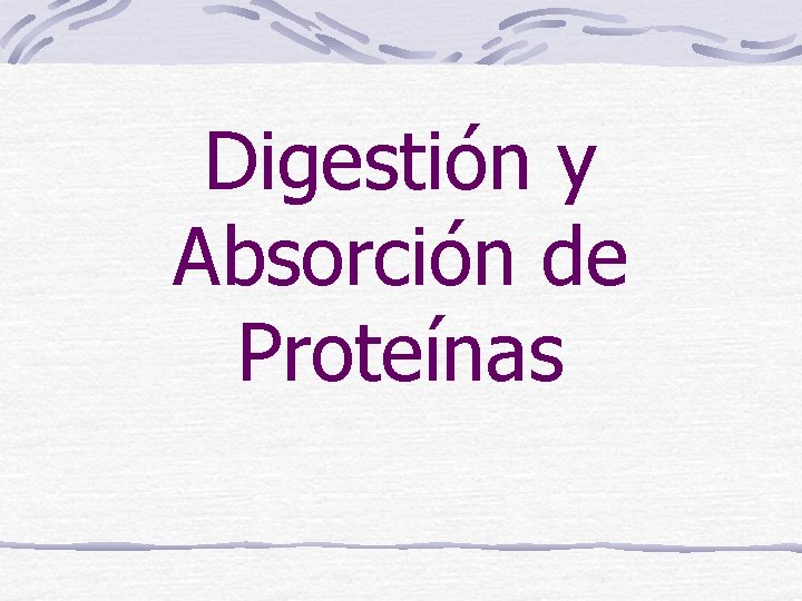Digestión y Absorción de Proteínas 