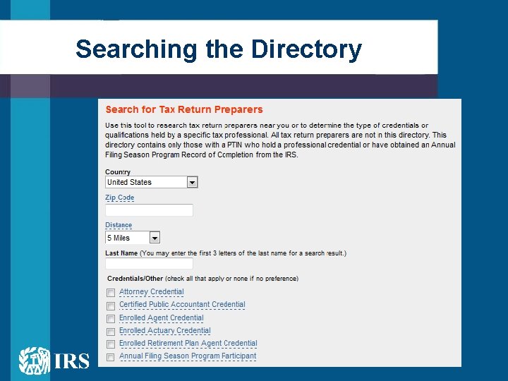 Searching the Directory 