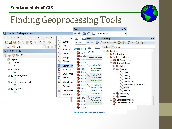 Fundamentals of GIS Finding Geoprocessing Tools 