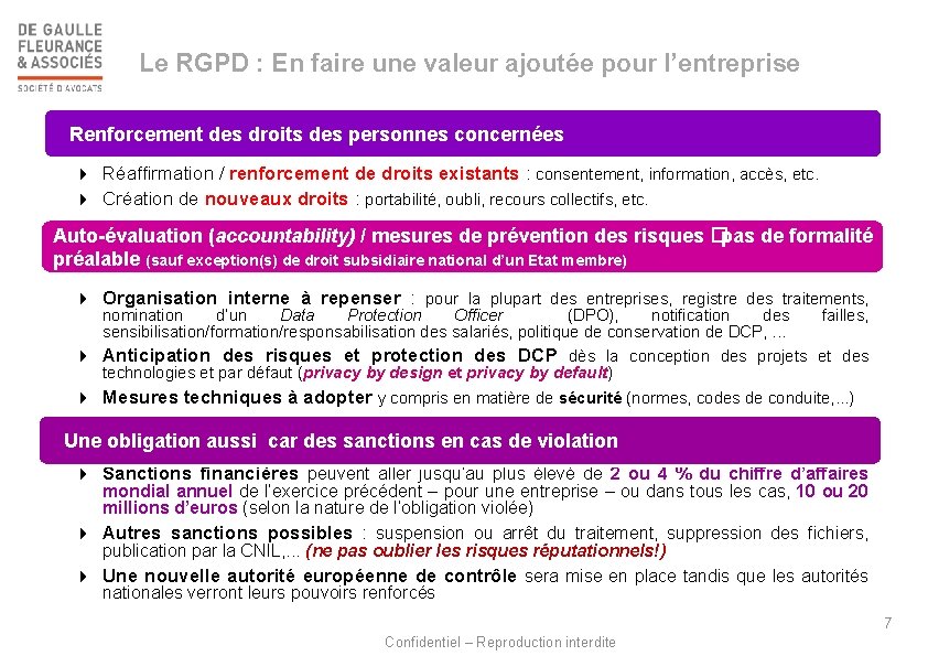 Le RGPD : En faire une valeur ajoutée pour l’entreprise Renforcement des droits des